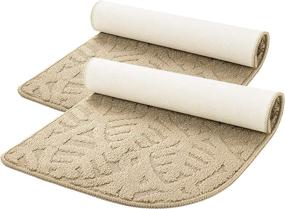 img 4 attached to 🚪 SMARTAKE 2-Pack Non-Slip Indoor Doormat Set - 18 x 30 Inches Front Door Rug with Durable Print and 1/4 Round Corner Design - Ideal Entrance Mat for Bathroom, Patio, Bedroom, Outdoors - Cream White