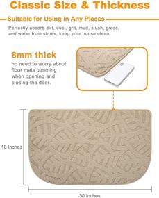 img 3 attached to 🚪 SMARTAKE 2-Pack Non-Slip Indoor Doormat Set - 18 x 30 Inches Front Door Rug with Durable Print and 1/4 Round Corner Design - Ideal Entrance Mat for Bathroom, Patio, Bedroom, Outdoors - Cream White