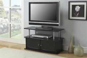 img 1 attached to 📺 Espresso TV Stand with 2 Cabinets by Convenience Concepts Designs2Go