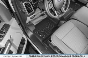 img 3 attached to 🚗 Настенки Custom Black Floor Mats для Ford F-250 / F-350 Super Duty Crew Cab 2017-2022 с передней банкой на 1-ой ряд SMARTLINER - набор из 2 рядов.