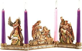 img 1 attached to 🕯️ Avalon Gallery Advent Candleholder with Holy Family Nativity Scene