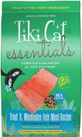 🐟 tiki pets tiki cat essentials high protein dry food for cats and kittens with trout and menhaden fish meal recipe - complete and balanced nutrition logo