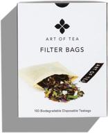 фильтр-пакеты для чая art of tea - 4x3,5 дюйма, подходят для кофе или чая, одноразовые - 100 штук. логотип