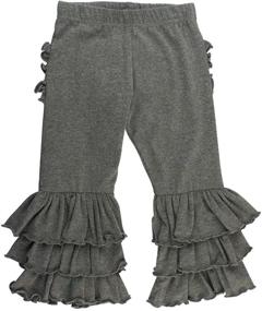 img 1 attached to Everyday Ruffle Girls' Clothing - RuffleButts Little Charcoal