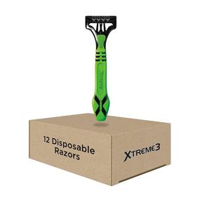 img 4 attached to 🪒 Schick Xtreme 3 Disposable Razors for Men, Sensitive Skin, New Heavyweight Handle - 12 count (Pack of 3)