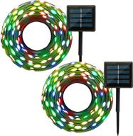 solar christmas lights outdoor: 2 pack 72ft 200led solar string lights, waterproof & multi-color for halloween, garden, party, christmas tree, camp - 8 lighting modes логотип