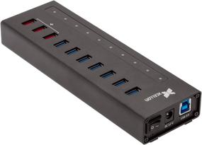 img 1 attached to Xcellon 10-Port Slim Aluminum USB 3.0 Hub with 3 Dual Data/Charging Ports and Power Supply