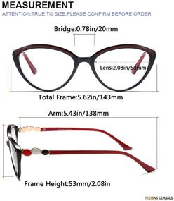 img 3 attached to 👓 Stylish 2-Pack Cat Eye Blue Light Blocking Computer Readers +1.75 - Red Purple Reading Glasses for Women