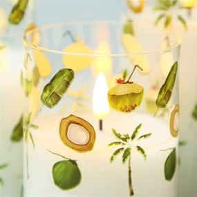 img 1 attached to 🕯️ Enhance Your Christmas Home Decor with Eywamage Flameless Glass Candles - Set of 3 Remote-Controlled Flickering LED Green Decorative Candles