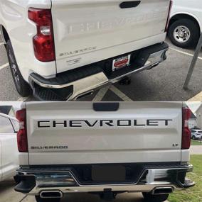 img 2 attached to Gloss Black 3D Raised Tailgate Insert Letters for 2019-2020 Silverado Models: Compatible Upgrade