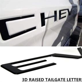 img 3 attached to Gloss Black 3D Raised Tailgate Insert Letters for 2019-2020 Silverado Models: Compatible Upgrade