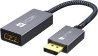 🔌 адаптер displayport к hdmi ivanky - активный однонаправленный 4k@60гц, обновленная новая модель, серый, совместим с hp, thinkpad, amd, nvidia, настольные пк и другие логотип