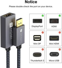 img 3 attached to 🔌 Адаптер DisplayPort к HDMI iVANKY - Активный однонаправленный 4K@60Гц, Обновленная новая модель, Серый, Совместим с HP, ThinkPad, AMD, NVIDIA, настольные ПК и другие