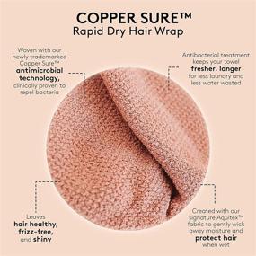 img 3 attached to 💨 Revolutionary AQUIS Copper Sure Rapid Dry Hair Wrap: Unmatched Microfiber Technology for Ultra Absorbency and Clean, Quick Drying Results