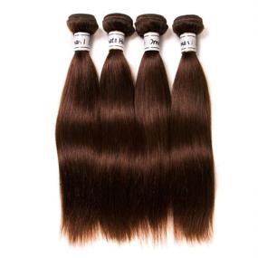 img 3 attached to 💁 Ornate Hair: Luxurious Light Brown Brazilian Straight Hair Bundles - 100% Unprocessed Virgin Hair Extensions (12 14 16 Inch)