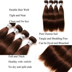 img 2 attached to 💁 Ornate Hair: Luxurious Light Brown Brazilian Straight Hair Bundles - 100% Unprocessed Virgin Hair Extensions (12 14 16 Inch)