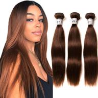 💁 ornate hair: luxurious light brown brazilian straight hair bundles - 100% unprocessed virgin hair extensions (12 14 16 inch) logo