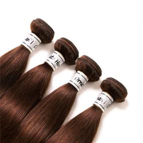 img 1 attached to 💁 Ornate Hair: Luxurious Light Brown Brazilian Straight Hair Bundles - 100% Unprocessed Virgin Hair Extensions (12 14 16 Inch)