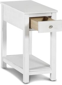 img 2 attached to 🔲 Noah End Table: A White Classic Furniture Piece with Convenient Drawer