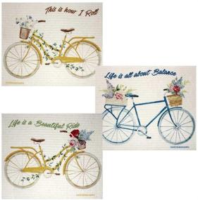 img 4 attached to 🚲 SWEDEdishcloths Bike Sayings Set: Eco-Friendly Absorbent Cleaning Cloths (Pack of 3, Assorted Designs)