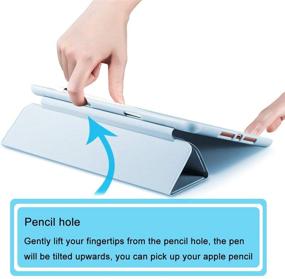 img 1 attached to 📱 SIWENGDE iPad 9.7 Case 2018/2017 with Pencil Holder - Slim Trifold Stand Protective Cover, Soft Silicone, Compatible with 6th & 5th Generation Apple iPads (Light Blue)