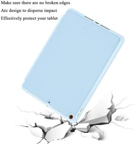 img 3 attached to 📱 SIWENGDE iPad 9.7 Case 2018/2017 with Pencil Holder - Slim Trifold Stand Protective Cover, Soft Silicone, Compatible with 6th & 5th Generation Apple iPads (Light Blue)