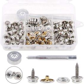 img 4 attached to Hilitchi 120Pcs Marine Grade Silver Fastener Screw Snaps Set for Boat Cover Canvas Furniture Fabric - Includes Stainless Steel Philips Screws and Setting Tool - 2 Sizes, 3/8" Socket