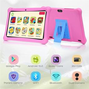 img 3 attached to 📱 QunyiCO Y10 Kids Tablet 10 Inch, 2GB RAM 32GB Storage, Android 10.0, WiFi, Camera, Bluetooth, HD Touch Screen 1280 x 800, Kid-Proof Case, Parental Control, Learning App on Google Certified Playstore, Pink