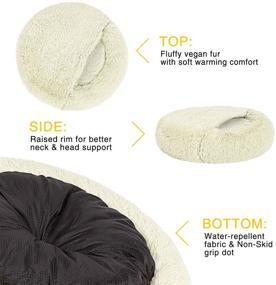 img 3 attached to 🐶 TR Pet Calming Dog Bed - Anti-Anxiety Donut Cat Bed with Removable Blanket - Warming Cozy Soft Round Bed for Dogs and Cats (L/XL/XXL/XXXL Sizes)