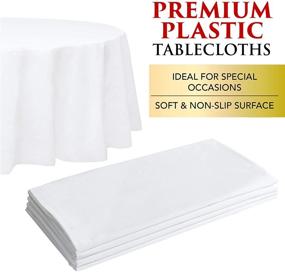 img 3 attached to 🎉 Enhance Your Event Décor with our White Premium Round Plastic Tablecloth