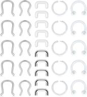 💪 d.bella 16g clear flexible septum retainer: stylish nose septum ring piercing jewelry for women and men, made of plastic and surgical steel logo