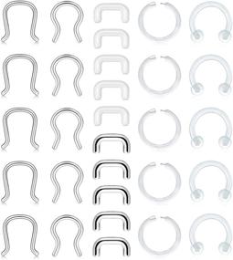 img 2 attached to 💪 D.Bella 16G Clear Flexible Septum Retainer: Stylish Nose Septum Ring Piercing Jewelry for Women and Men, Made of Plastic and Surgical Steel