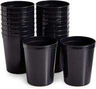 🥤 non-breakable reusable black party cups -16 oz, 16 pack logo