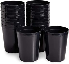 img 4 attached to 🥤 Non-Breakable Reusable Black Party Cups -16 oz, 16 Pack