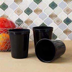 img 3 attached to 🥤 Non-Breakable Reusable Black Party Cups -16 oz, 16 Pack