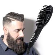 🧔 men's beard straightener brush - fast beard styler comb ionic electric heat brush for easy beard straightening at home & travel logo