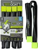 🔗 industrial twist ties - twisted goat heavy duty and reusable gear ties for securing cargo, transporting goods on roof rack, hanging hammocks, organizing camping gear, and more! (3 ft 4 pack) logo