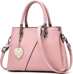img 4 attached to 👜 Stylish Contrast Color Stitched Leather Handbags: Top-handle Bags for Women - Totes, Satchels, and Shoulder Bags in Elegant Designs