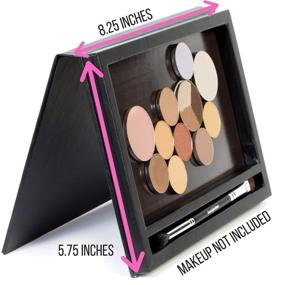 img 1 attached to 💄 Beauty Junkees Magnetic Eyeshadow Palette: Spacious Makeup Organizer with Mirror for Depotting Eye Shadow, Contour, Blush, and Highlighter Pans