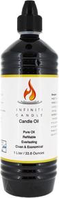 img 3 attached to 🔥 Refillable Oil Candle Fuel, 1 Liter, Clear and Safe for Indoor and Outdoor Use. Ideal for Torches, Lamps, and Lanterns. Smokeless, Unscented, with Child Safety Cap and Easy Pour Spout. Designed for Infiniti Oil Candle.