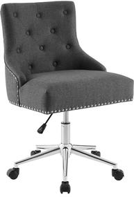 img 3 attached to Stylish and Comfortable Modway Regent Tufted Button Upholstered Fabric Swivel Office Chair with Nailhead Trim in Gray