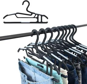 img 4 attached to 👕 High-Quality ABS Onyx Hanger Organizer for Closet - Convenient Hook Pants Hanger - Crafted with 32 Years of Expertise - Everyday Clothes Hanger Ideal for Regular Use - Pack of 10 and 20 Basic Hangers