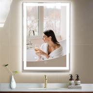 💡 oowolf led bathroom vanity mirror 26 x 18 inch: anti-fog, dimmable, wall mounted makeup mirror - vertical & horizontal, 4000k логотип