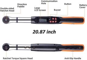 img 3 attached to Цифровой динамометрический ключ SOLUDE с регулировкой, с сигналом и вспышкой светодиодов, 10-200 Нм, 7.37-147.4 фунт-футов - портативный точный инструмент для измерения крутящего момента.