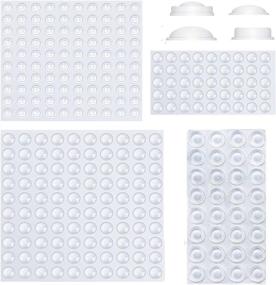 img 4 attached to 282PCS Clear Cabinet Door Bumpers - Self-Adhesive Silicone Rubber Pads for Sound Dampening in Drawers, Picture Frames, Cutting Boards, and Table Tops (4 Sizes)