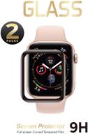 📱 2-пак - защитная жидкая закаленная стеклянная пленка full coverage для apple watch 40mm | 9h прочность, защитная фольга 2.5d с изогнутым краем логотип