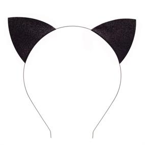 img 3 attached to 🐱 Black Merroyal Glitter Cat Ears Headband - Halloween Cosplay Hairband for Cat Woman Fancy Dress