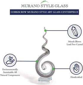 img 3 attached to 🍾 Stunning Badash Corkscrew Murano-Style Art Glass Centerpiece: A Bold 18" Tall Mouth-Blown Glass Sculpture on Crystal Base - Elevate Your Home Decor with a Contemporary Accent Piece