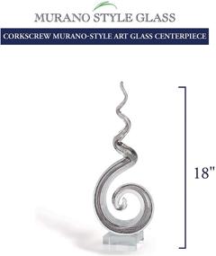 img 2 attached to 🍾 Stunning Badash Corkscrew Murano-Style Art Glass Centerpiece: A Bold 18" Tall Mouth-Blown Glass Sculpture on Crystal Base - Elevate Your Home Decor with a Contemporary Accent Piece