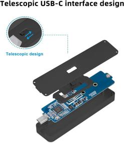 img 2 attached to 💫 Переносной корпус NVME SSD SHINESTAR, складное исполнение, без необходимости использования кабеля, с использованием микросхемы моста JMS583 со скоростью передачи данных 10 Гбит/с, совместимый с NVME SSD Samsung 960 970 EVO PRO и WD Black.